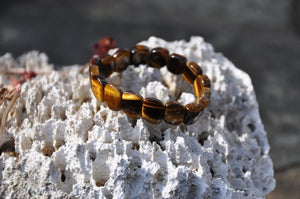 Rounded Rhombus Tiger's Eye Stretch Bracelet
