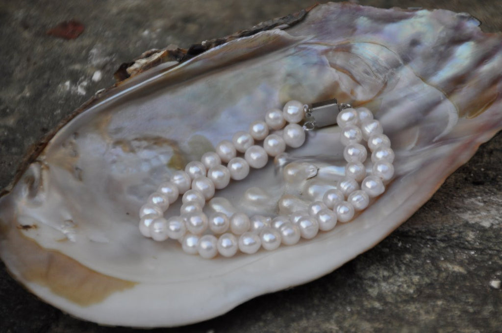 Double Stranded Pink Pearl Bracelet with Clasp