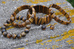 Tiger’s Eye Stretch Bracelets and Earrings