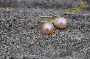 Pink Freshwater Pearl Teardrop Earring